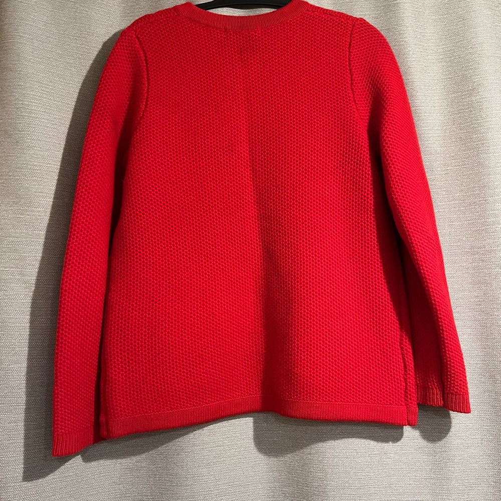Boden Wool Blend Red Button Down Knit Preppy Card… - image 7